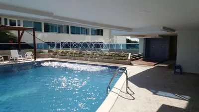 a swimming pool with a fountain in a building at Sea View Apartment 1-19C Air Wifi in Cartagena de Indias