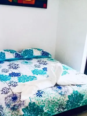 a bed with a swan laying on top of it at Cartagena Escape Plaza in Cartagena de Indias