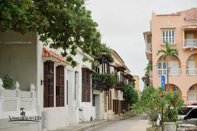 a street in a city with buildings at Virrey Eslava 120 Luxury Guesthouse in Cartagena de Indias