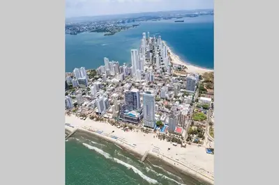 an aerial view of the city of dubai at Apartamento ideal en Cartagena in Cartagena de Indias
