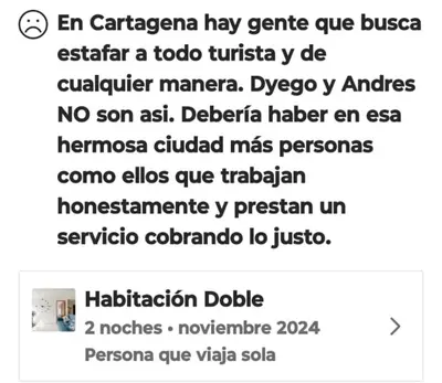 a screenshot of a cell phone of a text message at HOMEthel in Cartagena de Indias
