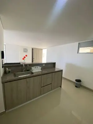 a kitchen with a sink and a counter top at Vista mar!! in Cartagena de Indias