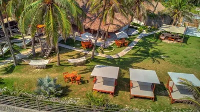 an aerial view of a resort with chairs and tables at Vista Mare Beach House in Tierra Bomba