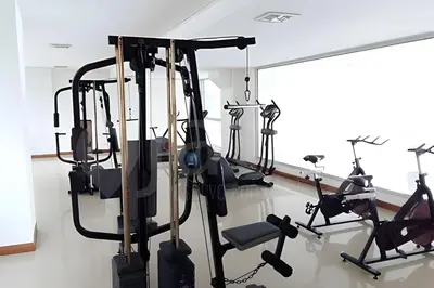 a gym with cardio equipment in a room at LaurdHomes Palmetto Sea View, 2Rooms 2BTH Hot Ware in Cartagena de Indias