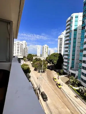 a view of a city from a balcony of a building at Polanco Residences Tocagua Cartagena - Colombia in Cartagena de Indias