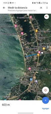 a screenshot of a map of a beach at Cabaña la Isla-Coveñas in Coveñas