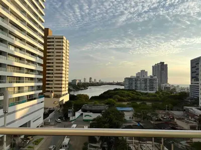 a view of a river in a city with buildings at APTO DUPLEX Bella vista Piscina y buena ubicación in Cartagena de Indias