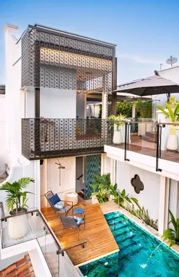 an image of a house with a swimming pool at Hotel Casona del Porvenir in Cartagena de Indias