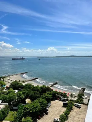 a view of a beach with a pier in the water at CARTAGENA LA FANTASTICA in Cartagena de Indias