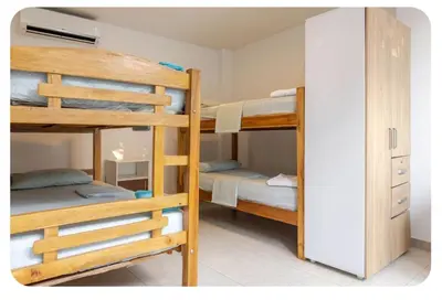 a room with two bunk beds in a room at Casa Bacoba in Santa Marta