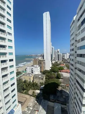 a view of a city with buildings and the ocean at II-Nice and cozy 2 bedroom Apt BOCAGRANDE in Cartagena de Indias