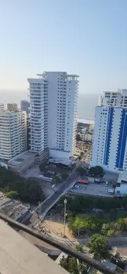 an aerial view of a city with tall buildings at Hermoso apartamento, Cartagena, amoblado, cómodo. in Cartagena de Indias