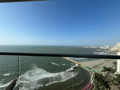 a view of the ocean from the top of a skyscraper at APARTAMENTO PALMETTO ELIPTIC Bocagrande in Cartagena de Indias