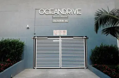 a garage door in front of a building at AZ Apartments in Cartagena de Indias