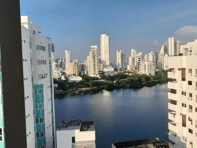 a view of a river in a city with buildings at Oceanside 3-bedroom apartment in fun tourist area in Cartagena de Indias
