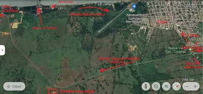 a map of the united states with red highlighted at Cabañas Paulamar - Apto 2 - Tolu in La Gloria