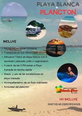 a flyer for playa blancaamboasion on the beach at Casa Pupo Hostal in Cartagena de Indias