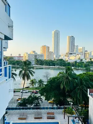 a view of a city with a river and buildings at Apartamento in Cartagena de Indias