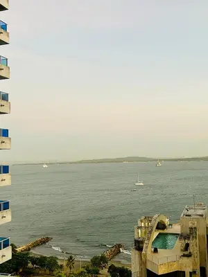 a view of a large body of water from a building at Apartaestudio in Cartagena de Indias