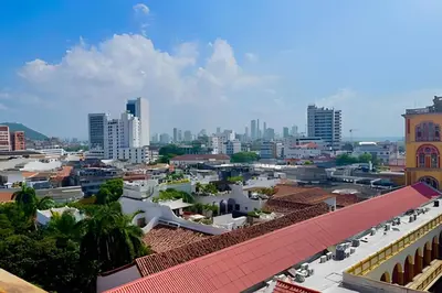 a view of a city with tall buildings at 704 Puesta de sol apto en Cartagena in Cartagena de Indias