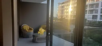 a room with a window with a view of a building at Apto morroszoe 217A in Cartagena de Indias