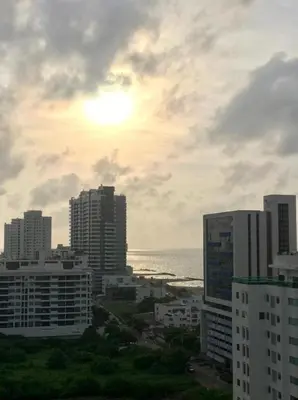 a view of a city with the ocean and buildings at APARTAMENTO EDIFICIO MONTU in Cartagena de Indias